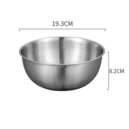1-3 Stainless Steel Bowl Set with Scale for Cooking Baking Food Storage Large Capacity Mixing Bowls for Home Kitchen Essentials