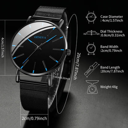 Henry Ultra-Thin Mesh Quartz Watch – Minimalist Business Watch for Men