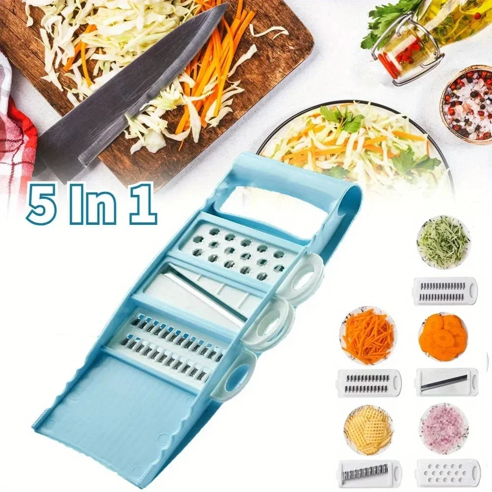 5-in-1 Vegetable Chopper – Multi-Functional Onion Chopper, Mandoline Slicer & Veggie Dicer