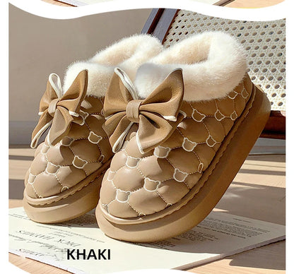 BowWarm™ Platform Ankle Snow Slippers for Women