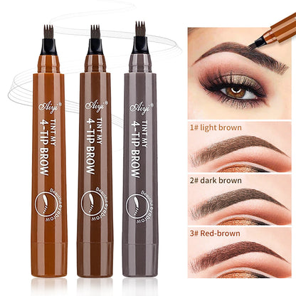 4-Tip Waterproof Eyebrow Pencil – Long-Lasting, Smudge-Proof & Natural Hair Stroke Effect