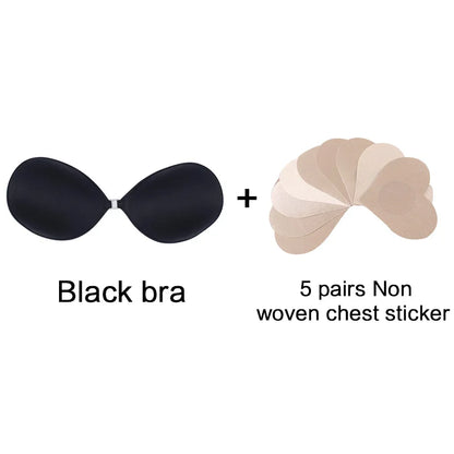 Invisible Silicone Push-Up Bra — Strapless Adhesive Backless Support