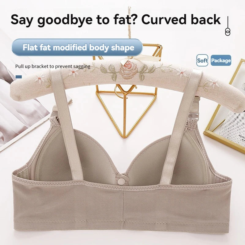 Front Buckle Push-Up Bra – Plus Size Seamless Comfort Bra with Adjustable Straps