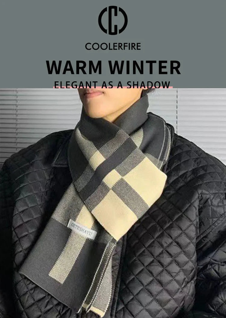Winter Men Scarf Keep Warm Scarf Casual Fashion Brand Designers Knit Neckerchief Patchwork Copy Cashmere Scarf Shawl Wrap AC2228