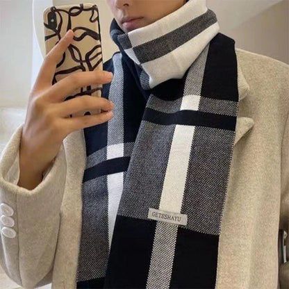 Winter Men Scarf Keep Warm Scarf Casual Fashion Brand Designers Knit Neckerchief Patchwork Copy Cashmere Scarf Shawl Wrap AC2228