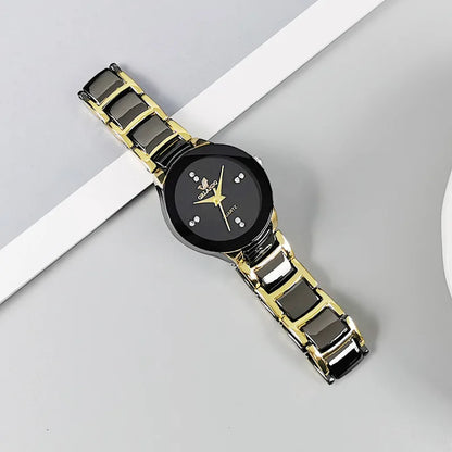 Black Dial Steel Quartz Men’s Business Watch – Luxury Stainless Steel Classic Wristwatch