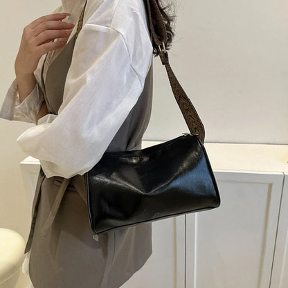 Vintage PU Leather Boston Women Small Handbag and Purse Fashion Designer Crossbody Bag Female Casual Travel Pillow Shoulder Bag