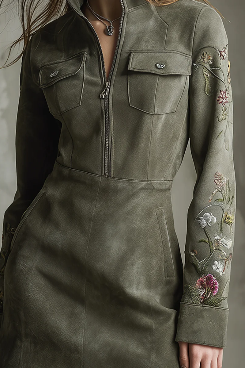 Aslaug Vintage Button-Stitched Pleated Velvet Midi Dress