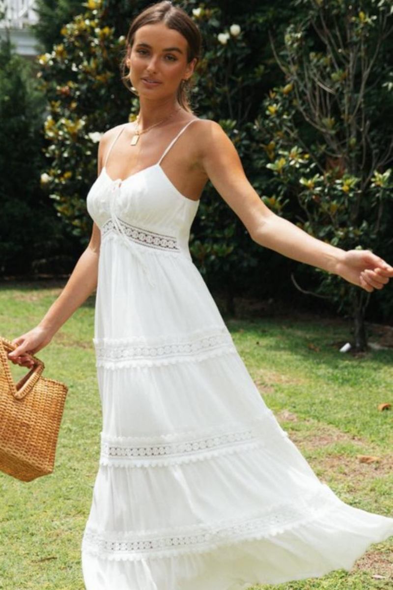Giulia Lace Trim A-Line Maxi Sundress