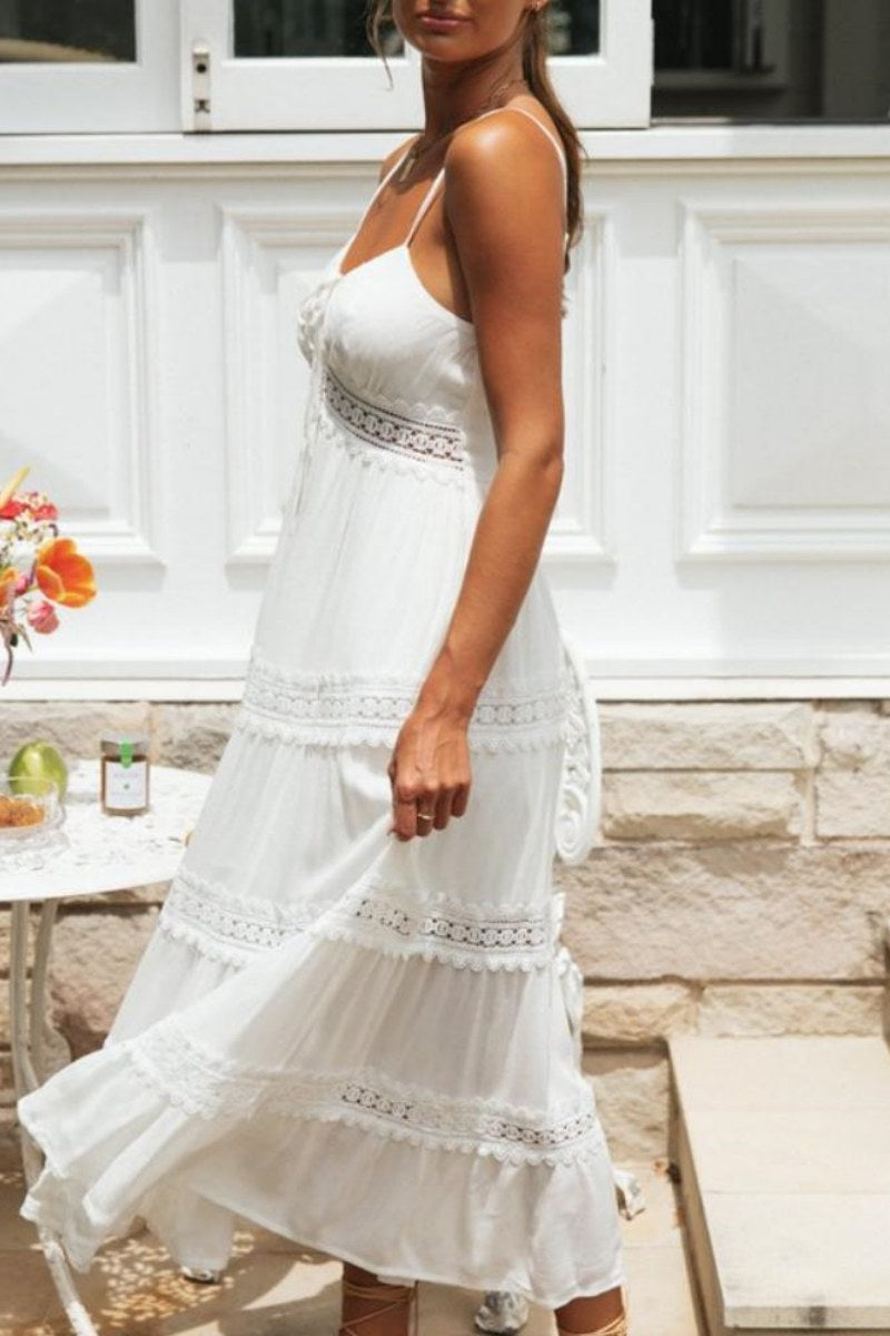 Giulia Lace Trim A-Line Maxi Sundress