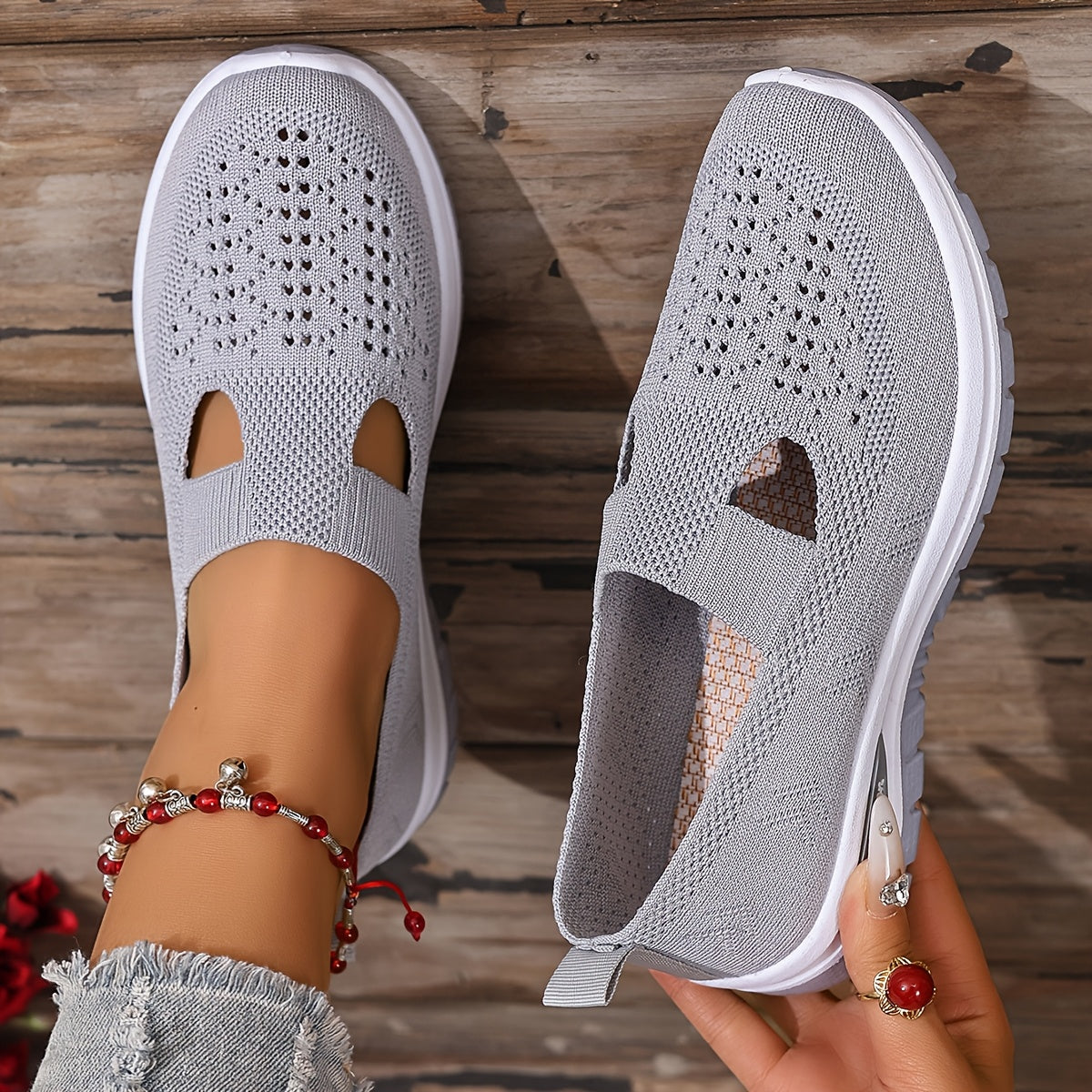 Casual Breathable Slip-On Walking Sneakers