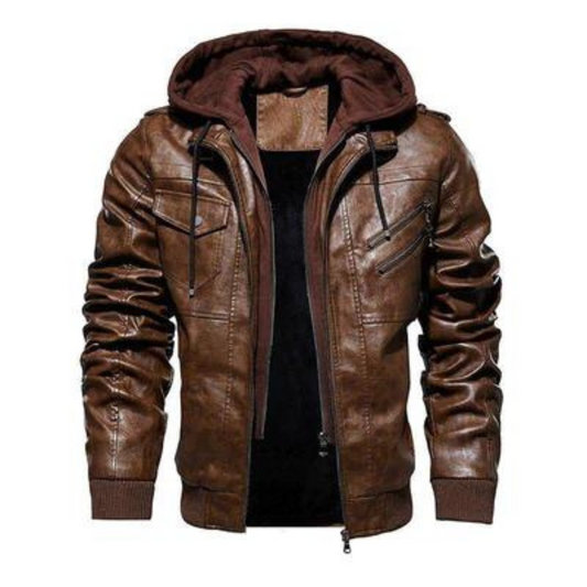 Premium Men's Genuine Leather Jacket - Free Shipping